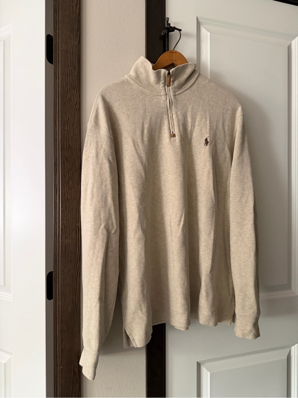 Ralph Lauren Men's Natural Beige Half-Zip Sweater